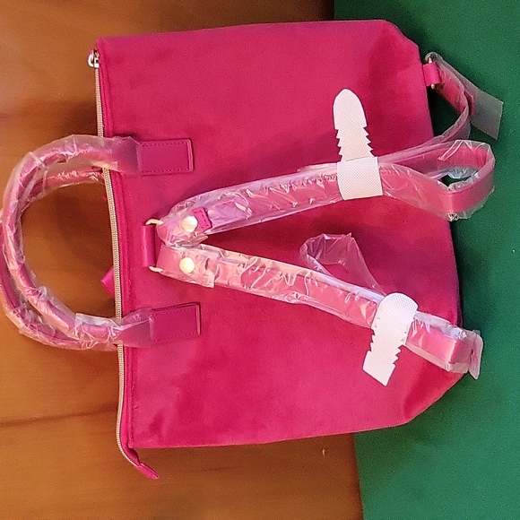 Pink Velvet Juicy Couture Convertible Backpack Purse With Bow - Picture 3 of 5